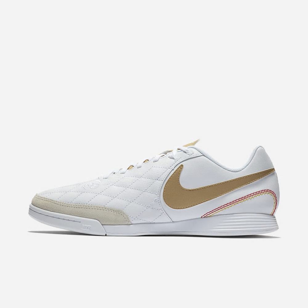 Chaussure Foot Salle Nike TiempoX Legend VII Academy 10R IC Blanche 0439-785 White/White/Metallic Gold Femme | OUM-56485230